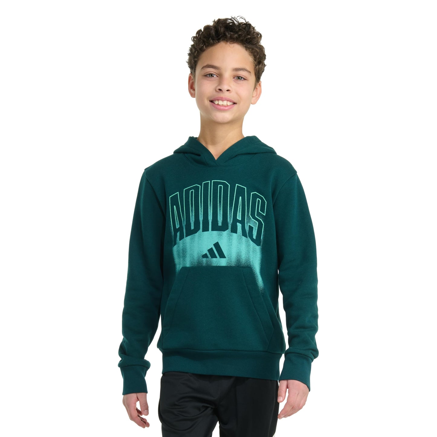adidas boys Long Sleeve Graphic Fleece Pullover Hoodie