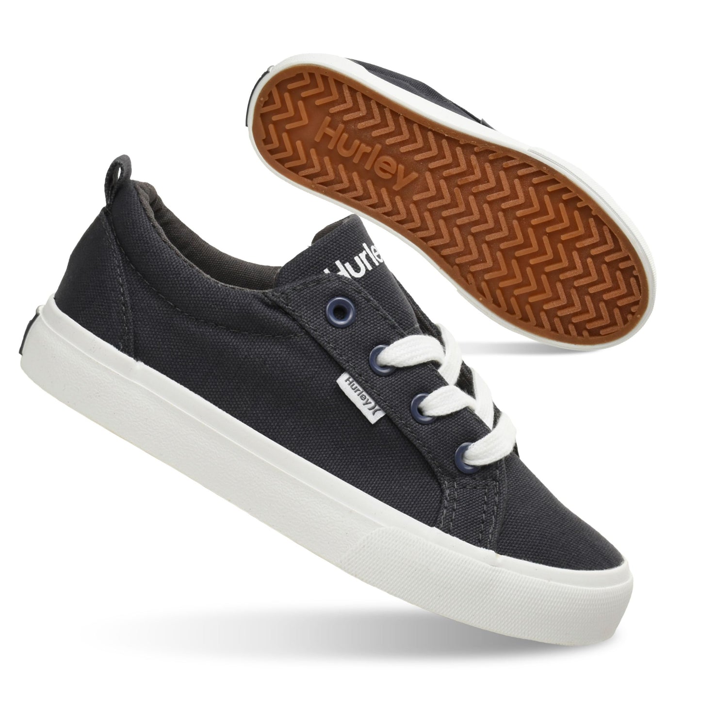 Hurley Kids Finn Canvas Lace Up Sneakers with Rubber Sole