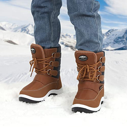 Apakowa Kids Girls Insulated Fur Winter Warm Snow Boots (Toddler/Little Kid)