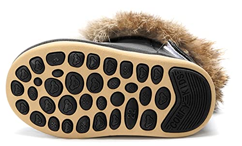 KVbabby Toddler boots Kids Snow Boots Girl's Warm Winter Boots Waterproof Boot PU Leather Non-slip