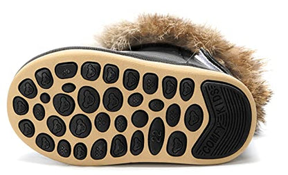 KVbabby Toddler boots Kids Snow Boots Girl's Warm Winter Boots Waterproof Boot PU Leather Non-slip