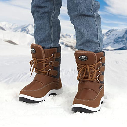 Apakowa Kids Girls Insulated Fur Winter Warm Snow Boots (Toddler/Little Kid)
