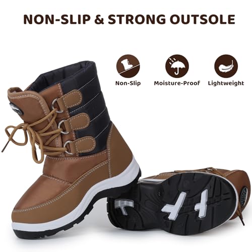 Apakowa Kids Girls Insulated Fur Winter Warm Snow Boots (Toddler/Little Kid)