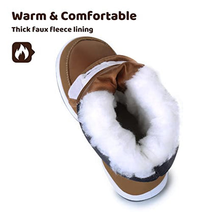 Apakowa Kids Girls Insulated Fur Winter Warm Snow Boots (Toddler/Little Kid)