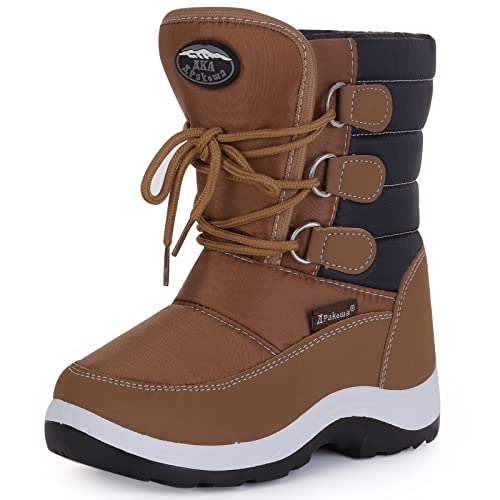 Apakowa Kids Girls Insulated Fur Winter Warm Snow Boots (Toddler/Little Kid)