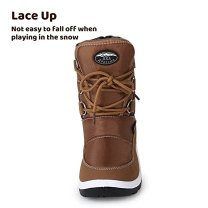 Apakowa Kids Girls Insulated Fur Winter Warm Snow Boots (Toddler/Little Kid)