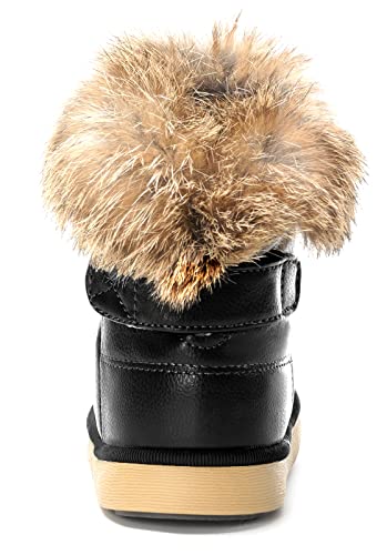 KVbabby Toddler boots Kids Snow Boots Girl's Warm Winter Boots Waterproof Boot PU Leather Non-slip