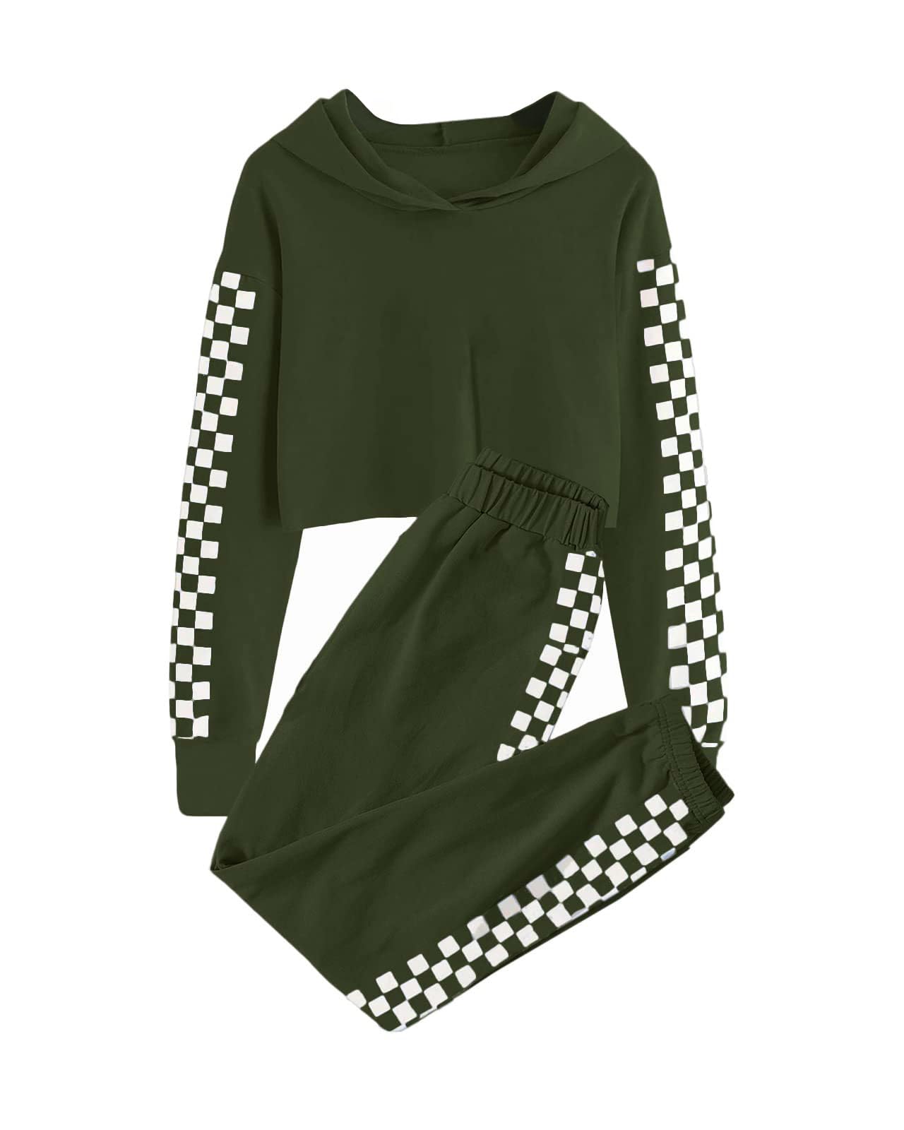 Meikulo Kids 2 Piece Outfits Girls Crop Tops Hoodies Long Sleeve Fashion Sweatshirts and Sweatpants