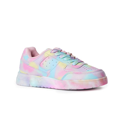 FabKids Girls' Vintage Tennis Shoes Classic Sneakers Breathable Non-Slip Athletic Shoes Cute Lace Up Casual Shoes for Kids