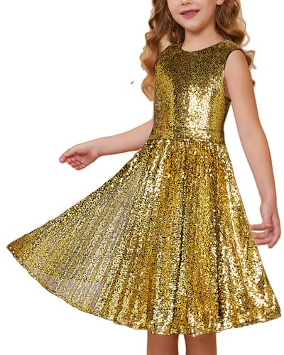 GRACE KARIN Girls Sequin Dress Sleeveless Prom Party Formal Graduations Fancy Tween Girls Dresses Size 5-12