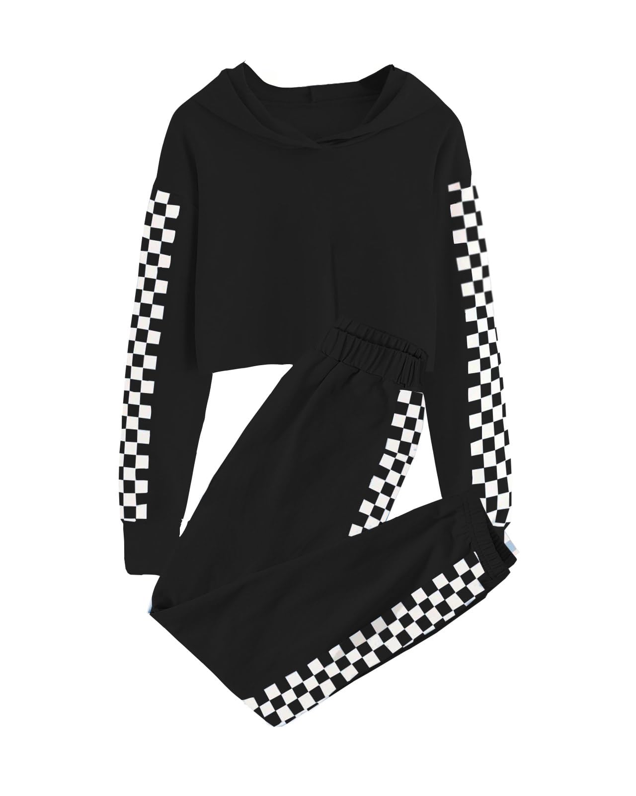 Meikulo Kids 2 Piece Outfits Girls Crop Tops Hoodies Long Sleeve Fashion Sweatshirts and Sweatpants