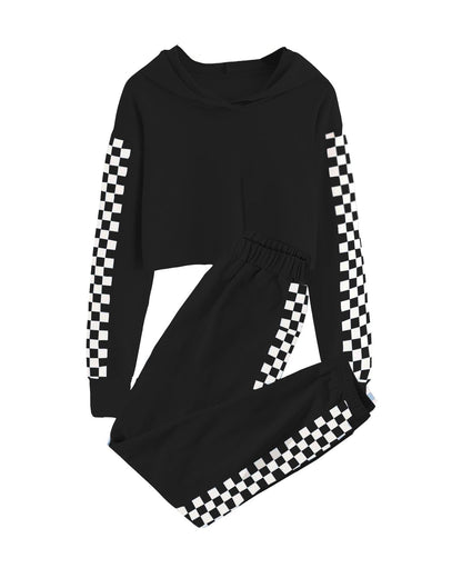 Meikulo Kids 2 Piece Outfits Girls Crop Tops Hoodies Long Sleeve Fashion Sweatshirts and Sweatpants