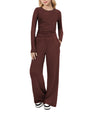 Arshiner Girls 2 Piece Set Fall Outfits Lounge Sets Ruched Long Sleeve Top Wide Leg Pants Sweatsuit Clothing Set