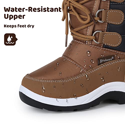 Apakowa Kids Girls Insulated Fur Winter Warm Snow Boots (Toddler/Little Kid)
