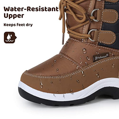 Apakowa Kids Girls Insulated Fur Winter Warm Snow Boots (Toddler/Little Kid)
