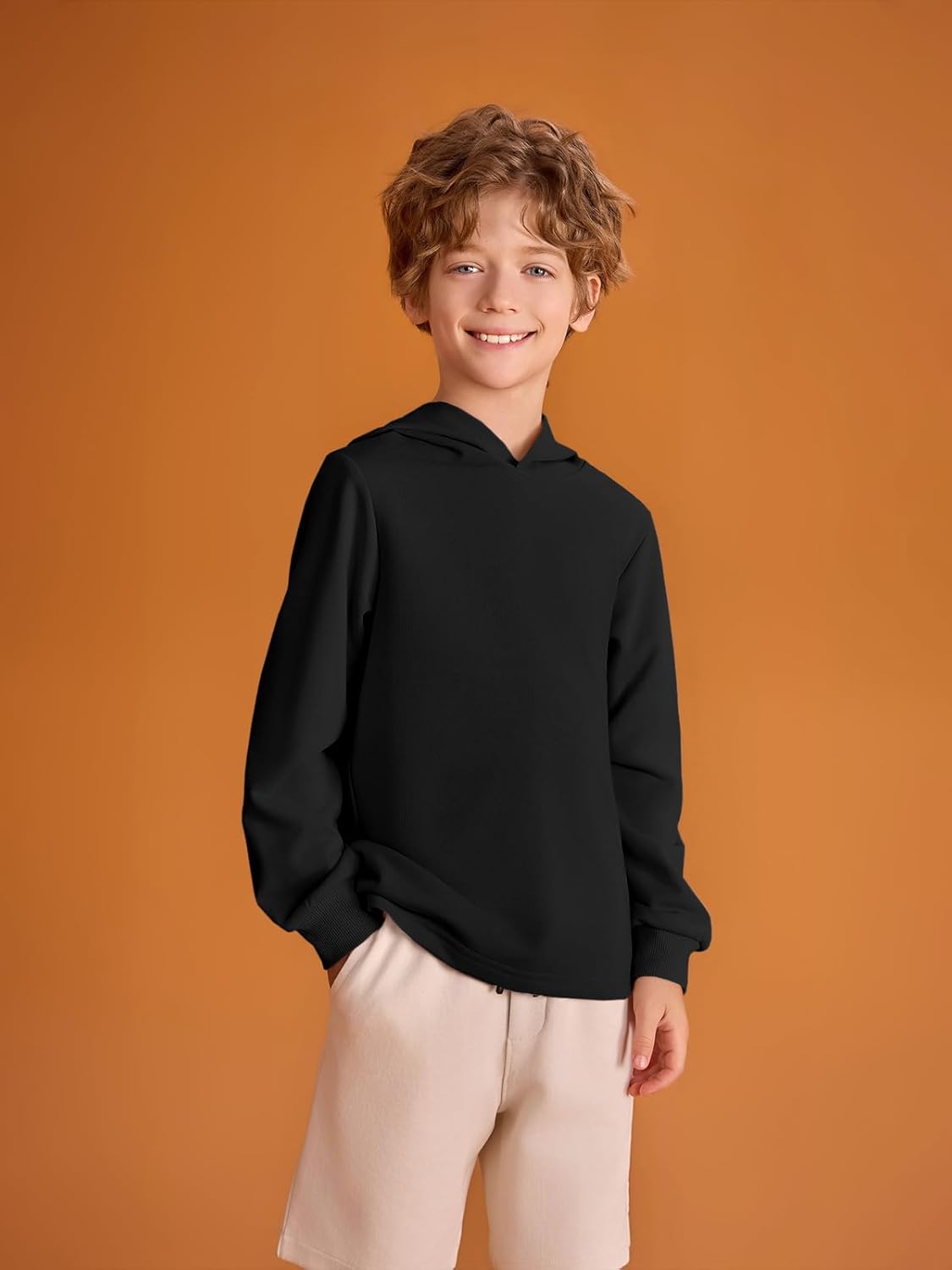 Haloumoning Boys Fashion Hoodies Kids Long Sleeve Hooded Sweatshirts 5-14 Years