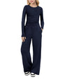 Arshiner Girls 2 Piece Set Fall Outfits Lounge Sets Ruched Long Sleeve Top Wide Leg Pants Sweatsuit Clothing Set