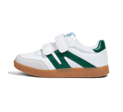 LUCKY STEP Kids Classic Retro Gum Sole Fashion Sneakers School Tennis Skate Shoes Girls Boys Hook and Loop Walking Casual Toddler Footwear Anti Slip Trainers