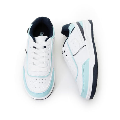 FabKids Girls' Vintage Tennis Shoes Classic Sneakers Breathable Non-Slip Athletic Shoes Cute Lace Up Casual Shoes for Kids