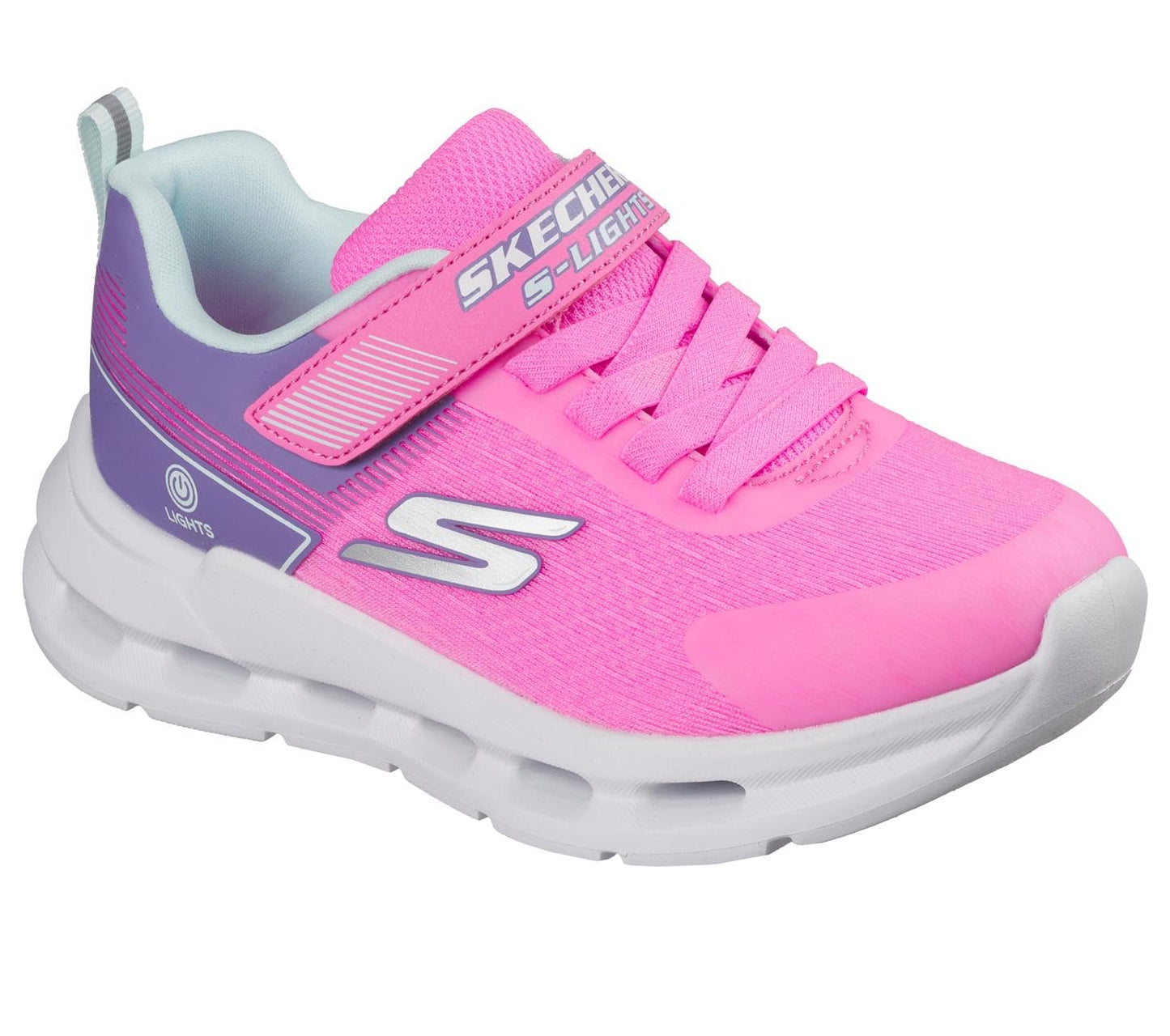 Kids Light Up Sneakers with Hook and Loop Strap and Cushioned Midsole