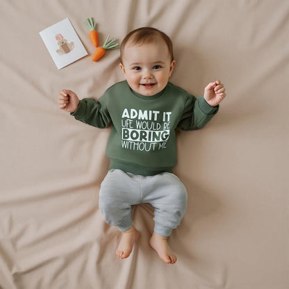 wdehow Toddler Baby Boy 2Pcs Outfits Letters Print Pullover Tops + Drawstring Pants Set Fall Winter Clothes
