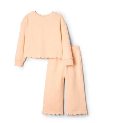 Amazon Essentials x Sofia Grainge Toddlers and Baby Girls' French Terry Pant and Top Set