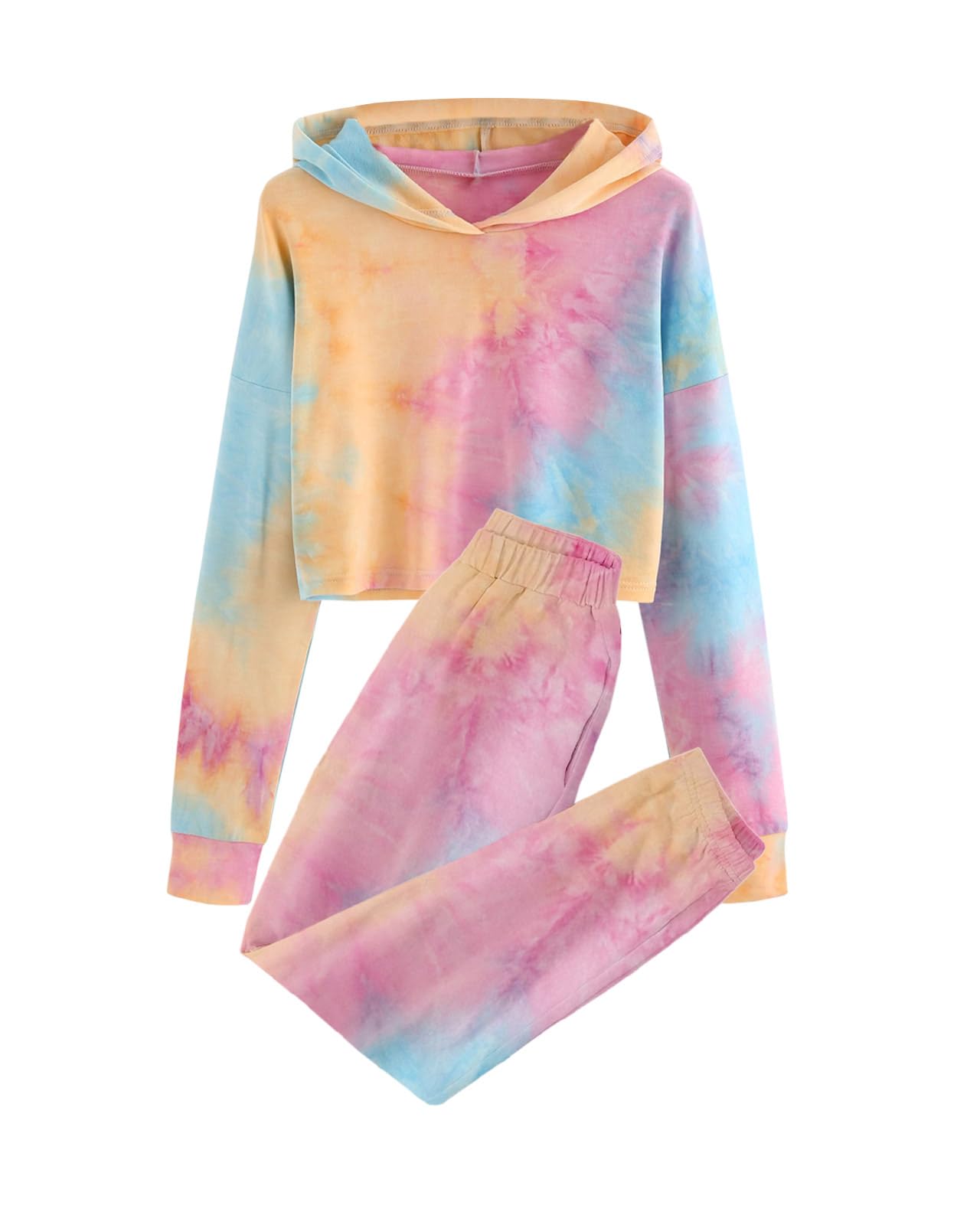 Meikulo Kids 2 Piece Outfits Girls Crop Tops Hoodies Long Sleeve Fashion Sweatshirts and Sweatpants