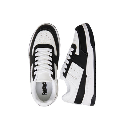 FabKids Girls' Vintage Tennis Shoes Classic Sneakers Breathable Non-Slip Athletic Shoes Cute Lace Up Casual Shoes for Kids