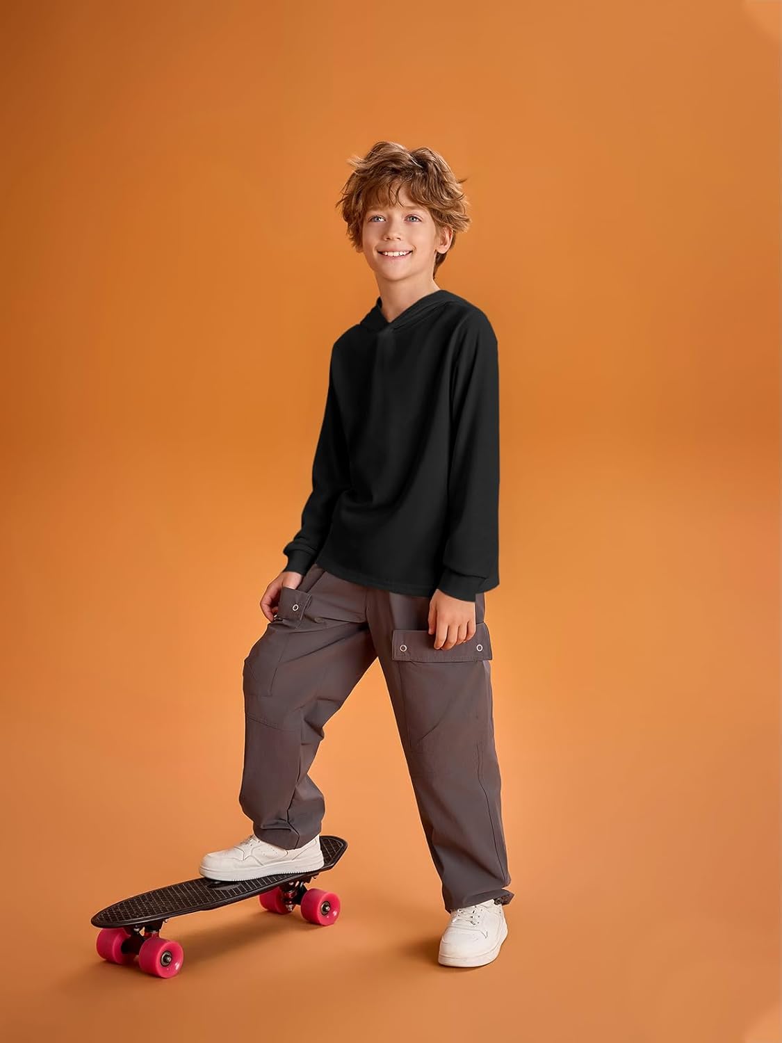 Haloumoning Boys Fashion Hoodies Kids Long Sleeve Hooded Sweatshirts 5-14 Years