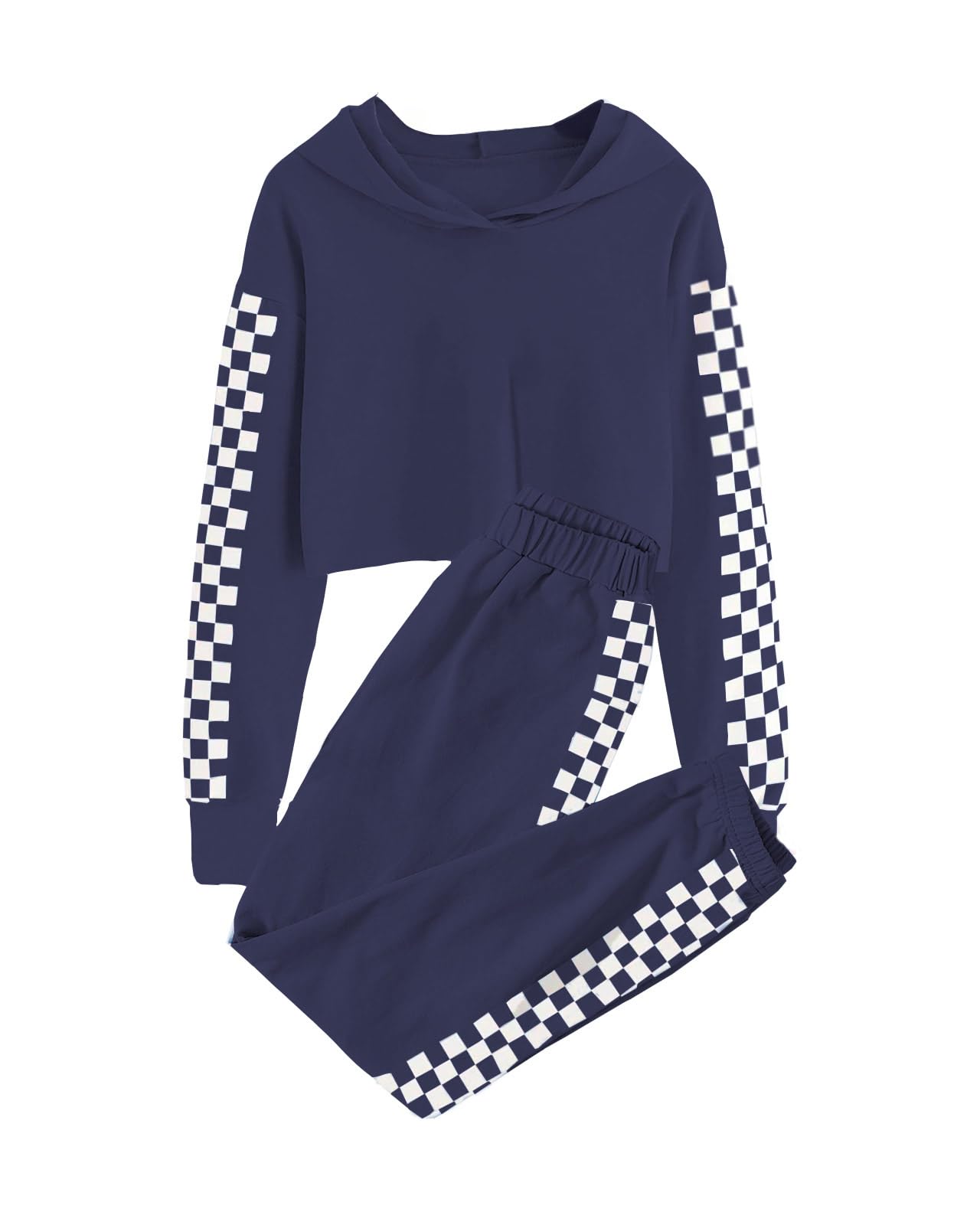 Meikulo Kids 2 Piece Outfits Girls Crop Tops Hoodies Long Sleeve Fashion Sweatshirts and Sweatpants