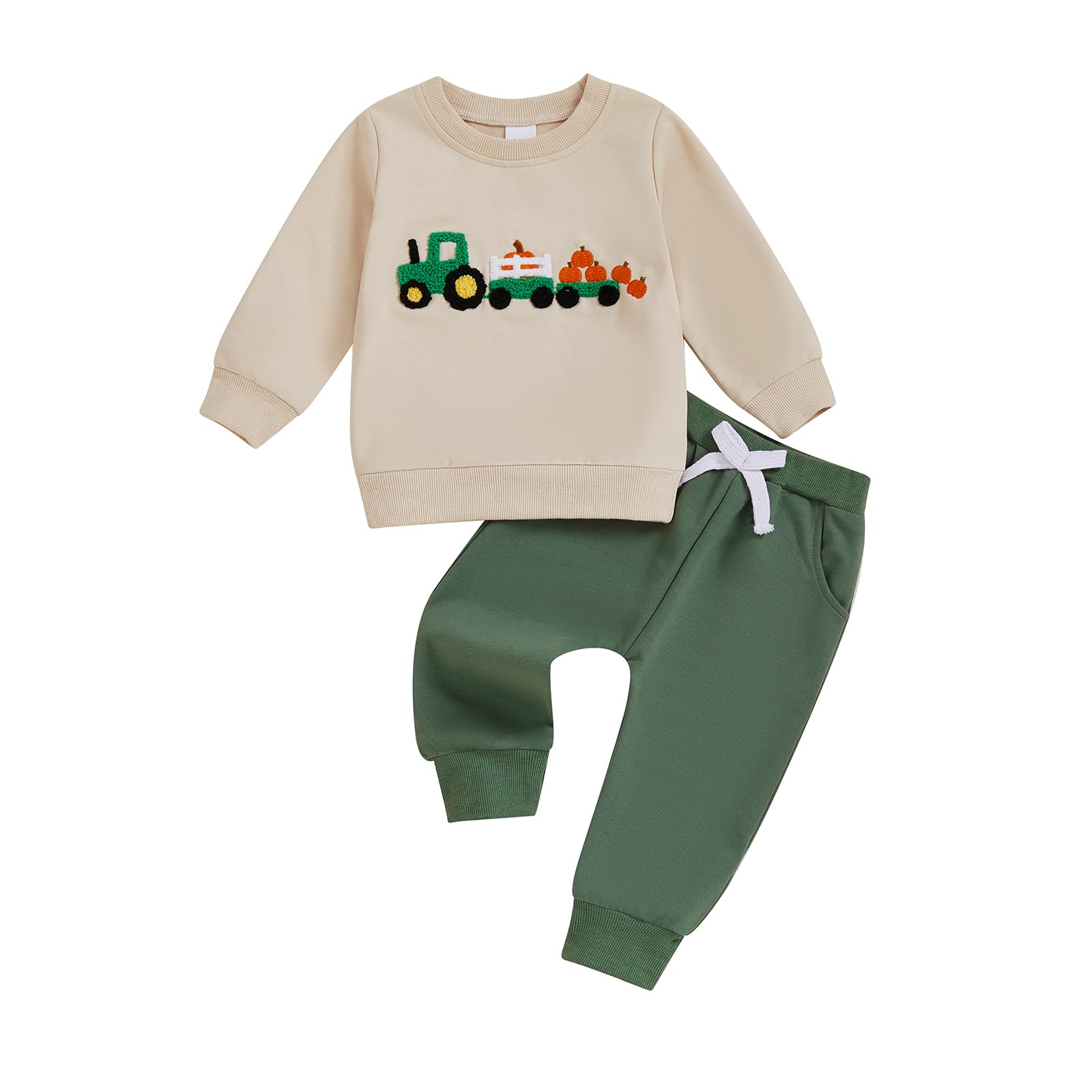 WZTYYDS Toddler Baby Boy Fall Clothes Letter Truck Long Sleeve Pullover Sweatshirt Tops Joggers Pants Set Winter Outfits