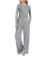 Arshiner Girls 2 Piece Set Fall Outfits Lounge Sets Ruched Long Sleeve Top Wide Leg Pants Sweatsuit Clothing Set