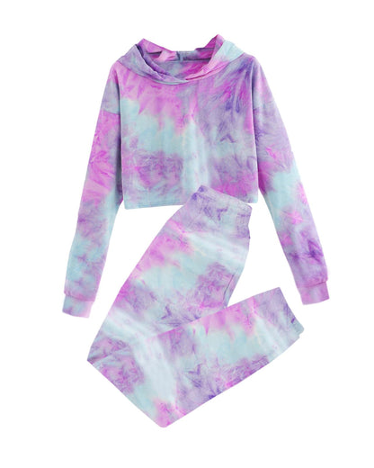 Meikulo Kids 2 Piece Outfits Girls Crop Tops Hoodies Long Sleeve Fashion Sweatshirts and Sweatpants