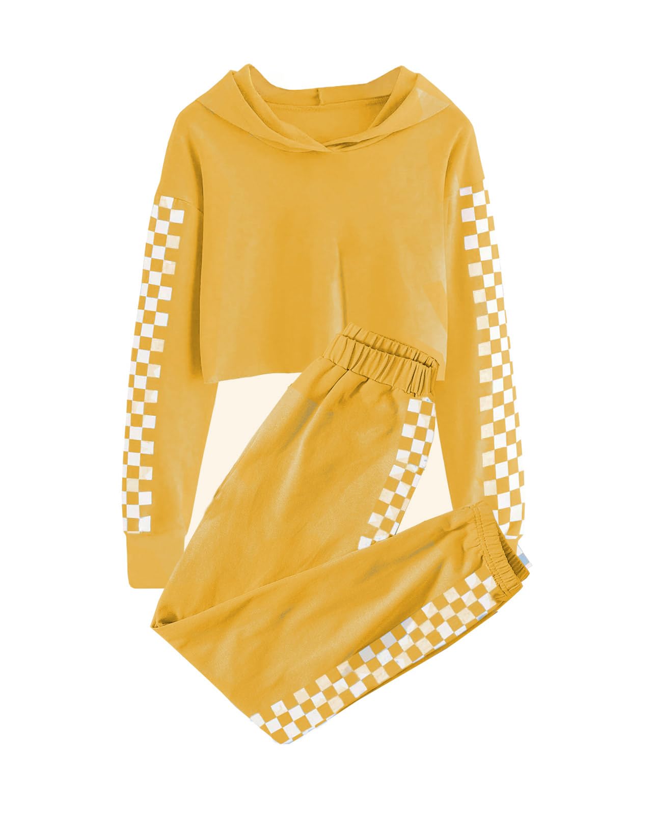 Meikulo Kids 2 Piece Outfits Girls Crop Tops Hoodies Long Sleeve Fashion Sweatshirts and Sweatpants