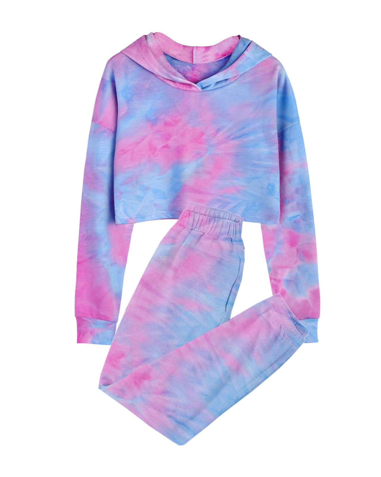 Meikulo Kids 2 Piece Outfits Girls Crop Tops Hoodies Long Sleeve Fashion Sweatshirts and Sweatpants