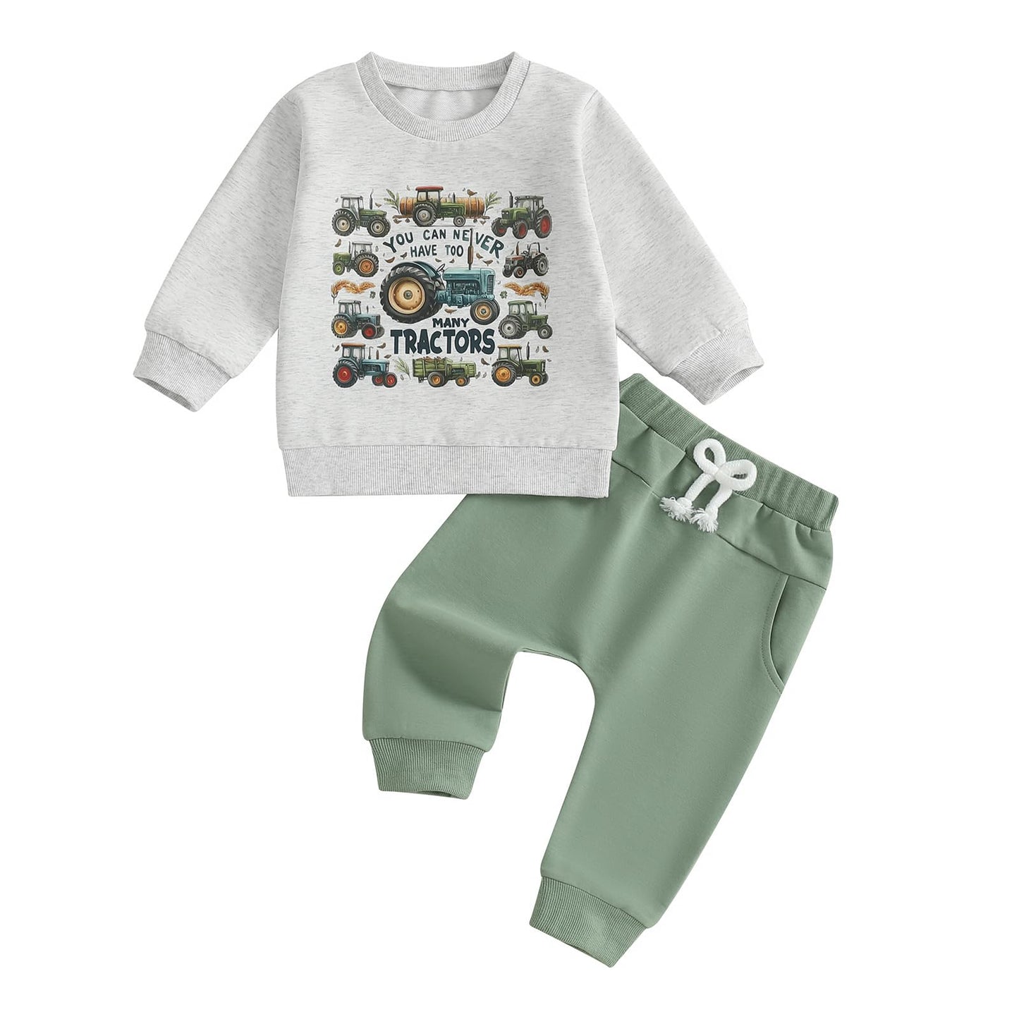 WZTYYDS Toddler Baby Boy Fall Clothes Letter Truck Long Sleeve Pullover Sweatshirt Tops Joggers Pants Set Winter Outfits