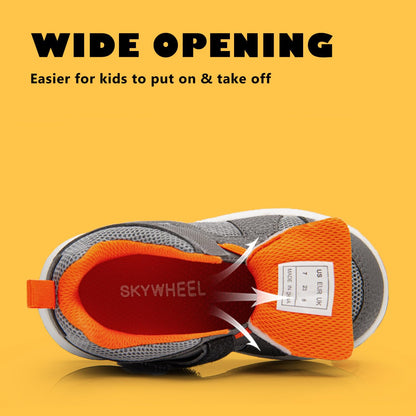 Toddler Boys High Top Sneakers with Wide Toe Box and Hook and Loop