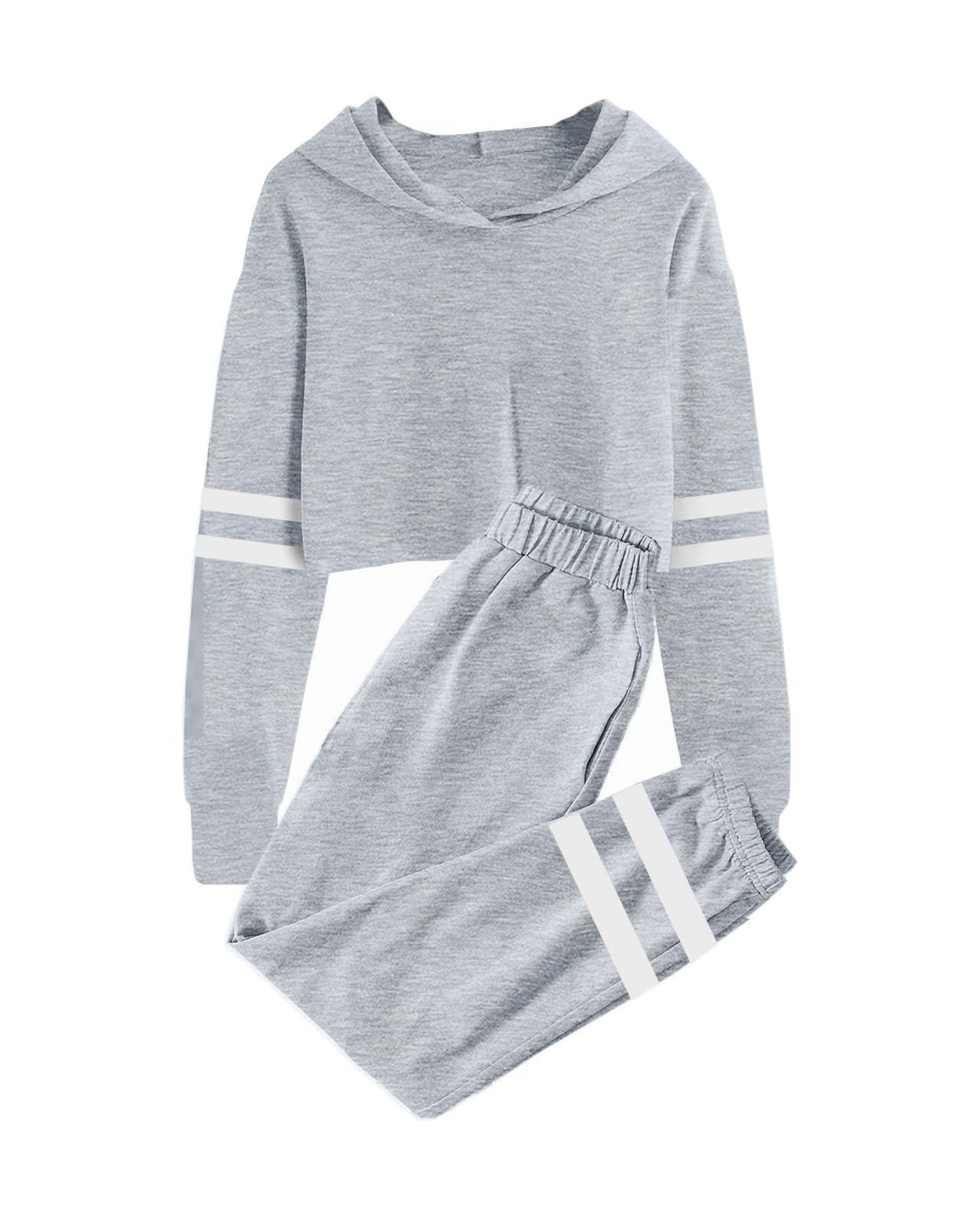 Meikulo Kids 2 Piece Outfits Girls Crop Tops Hoodies Long Sleeve Fashion Sweatshirts and Sweatpants