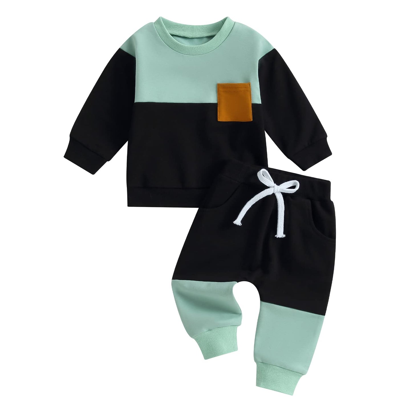 wdehow Toddler Baby Boy 2Pcs Outfits Letters Print Pullover Tops + Drawstring Pants Set Fall Winter Clothes