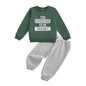 wdehow Toddler Baby Boy 2Pcs Outfits Letters Print Pullover Tops + Drawstring Pants Set Fall Winter Clothes
