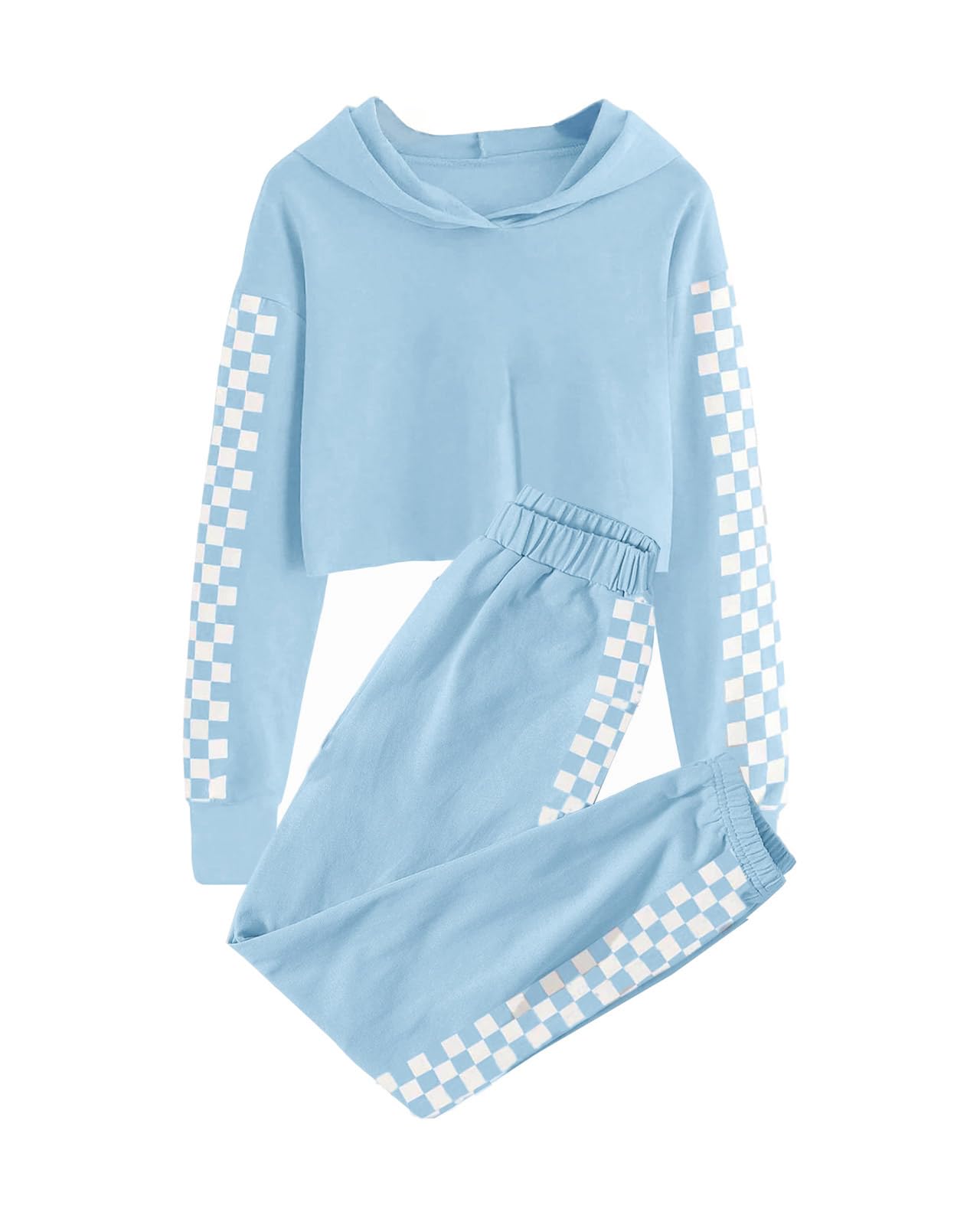 Meikulo Kids 2 Piece Outfits Girls Crop Tops Hoodies Long Sleeve Fashion Sweatshirts and Sweatpants