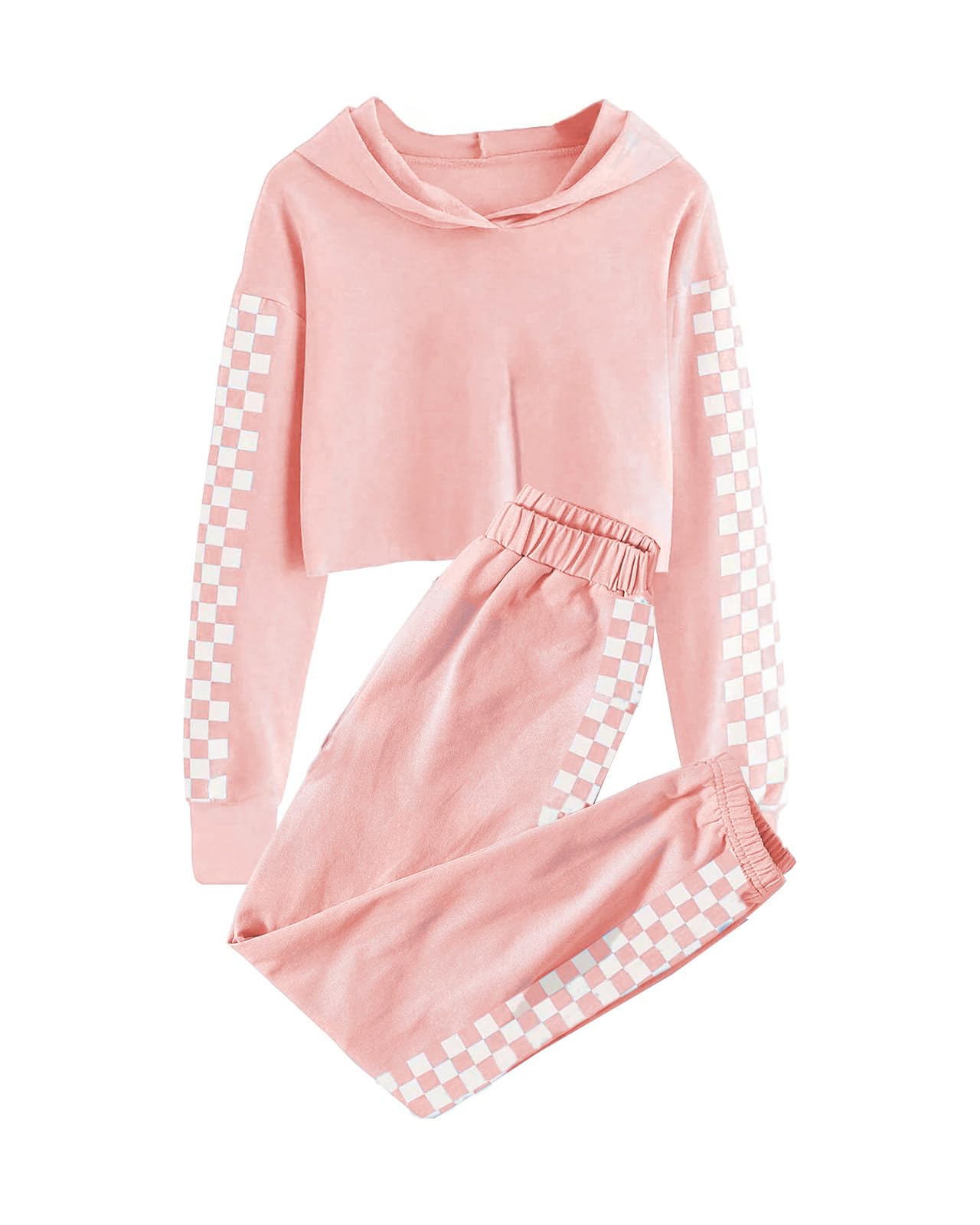 Meikulo Kids 2 Piece Outfits Girls Crop Tops Hoodies Long Sleeve Fashion Sweatshirts and Sweatpants