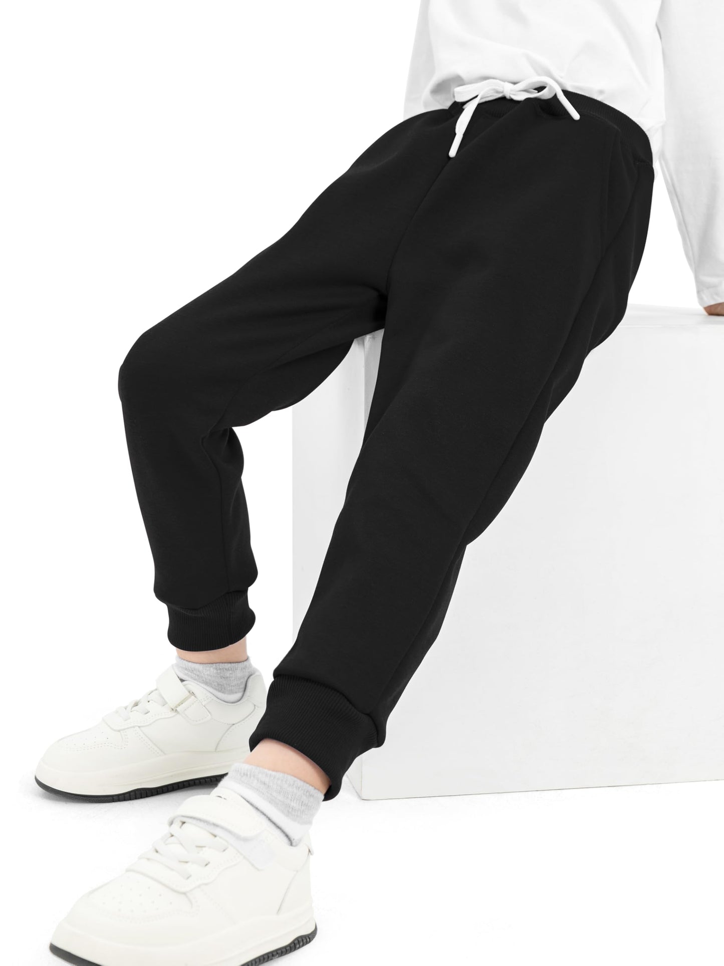 Toddler Boys Fleece Jogger Sweatpants with Drawstring 3 Pack