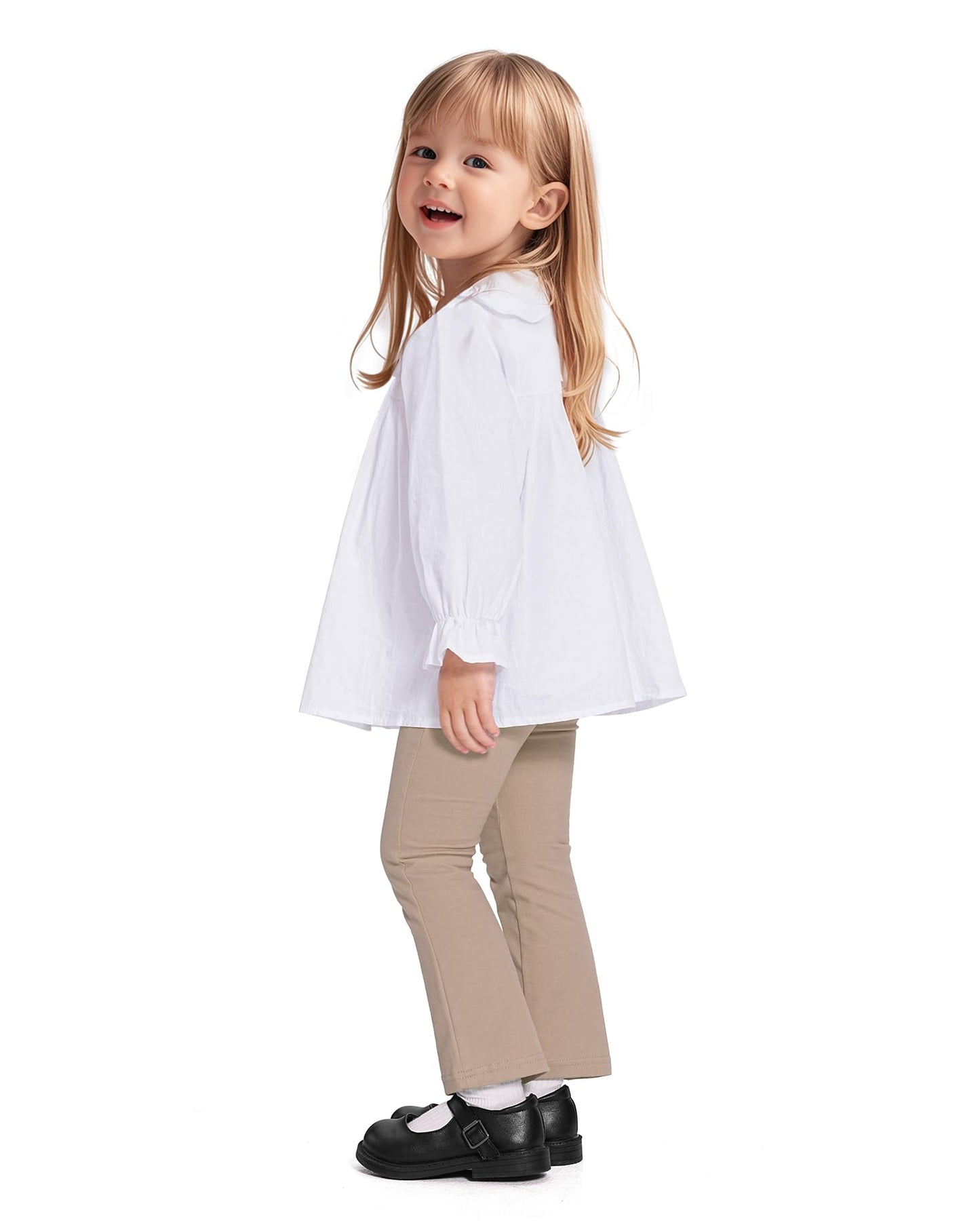 Witwot 3 Pack Baby Girls Flare Pants Soft Cotton Toddler Bell Bottom Leggings Infant Clothes Size 18M-5T