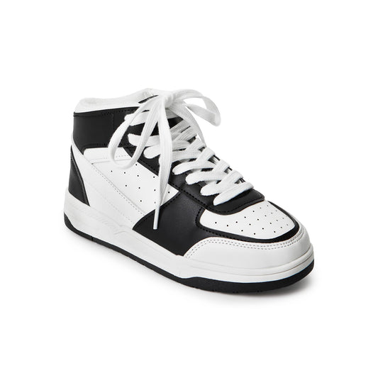 FabKids Girls' Vintage Tennis Shoes Classic Sneakers Breathable Non-Slip Athletic Shoes Cute Lace Up Casual Shoes for Kids