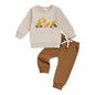 WZTYYDS Toddler Baby Boy Fall Clothes Letter Truck Long Sleeve Pullover Sweatshirt Tops Joggers Pants Set Winter Outfits