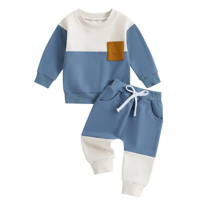 wdehow Toddler Baby Boy 2Pcs Outfits Letters Print Pullover Tops + Drawstring Pants Set Fall Winter Clothes