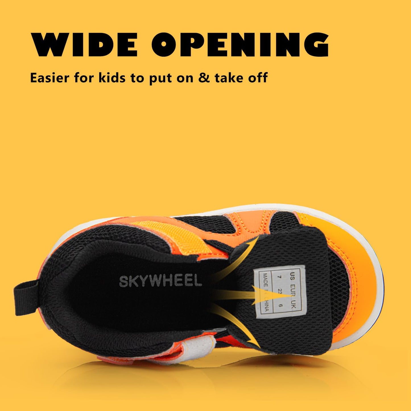 Toddler Boys High Top Sneakers with Wide Toe Box and Hook and Loop