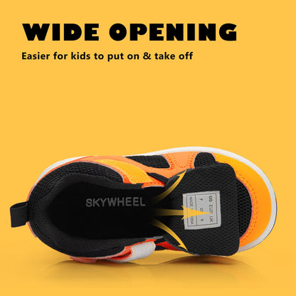 Toddler Boys High Top Sneakers with Wide Toe Box and Hook and Loop
