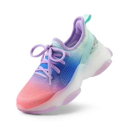 Girls Ombre Slip On Sneakers with Jelly Outsole and Chunky Heel